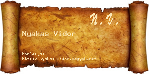 Nyakas Vidor névjegykártya